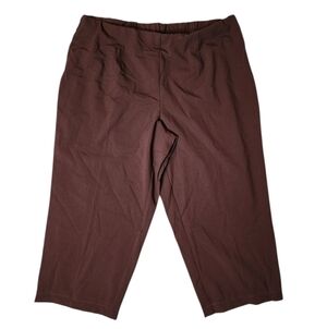 Susan Graver Women's Brown Side Zip Pants 2XP